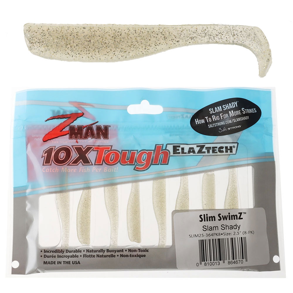 Z-Man Slim SwimZ Micro Soft Bait 6.35cm Qty 8 Slam Shady