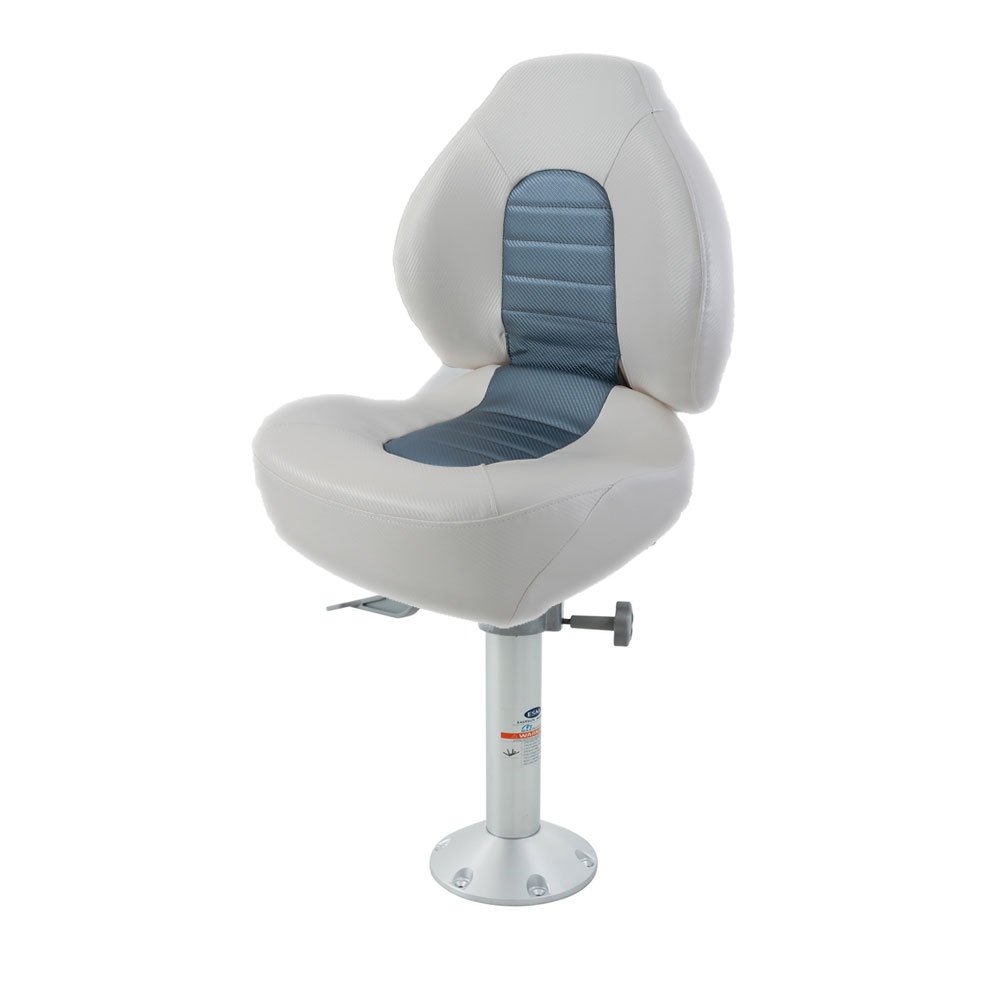 BLA Fish Pro Fold Down Boat Seat with Eastsun Fixed Boat Seat Pedestal