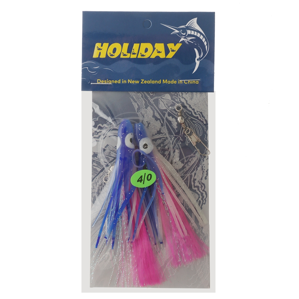 Holiday 2-Hook Flasher Rig 40lb 4/0 Assorted