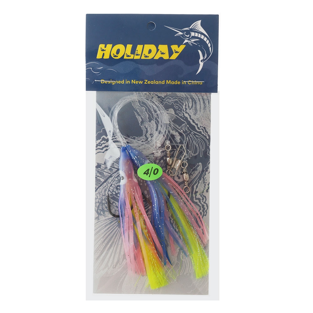 Holiday 2-Hook Flasher Rig 40lb 4/0 Assorted