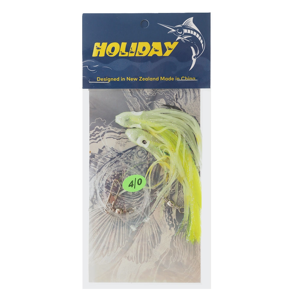 Holiday 2-Hook Flasher Rig 40lb 4/0 Assorted