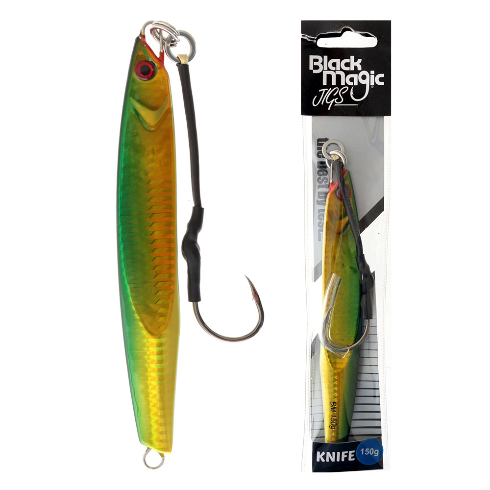 Black Magic Knife Jig 150g Green/Yellow/Gold
