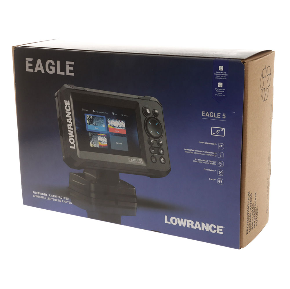 Lowrance Eagle 5 GPS Fishfinder with SplitShot HD Transducer and AUS/NZ Enhanced Charts