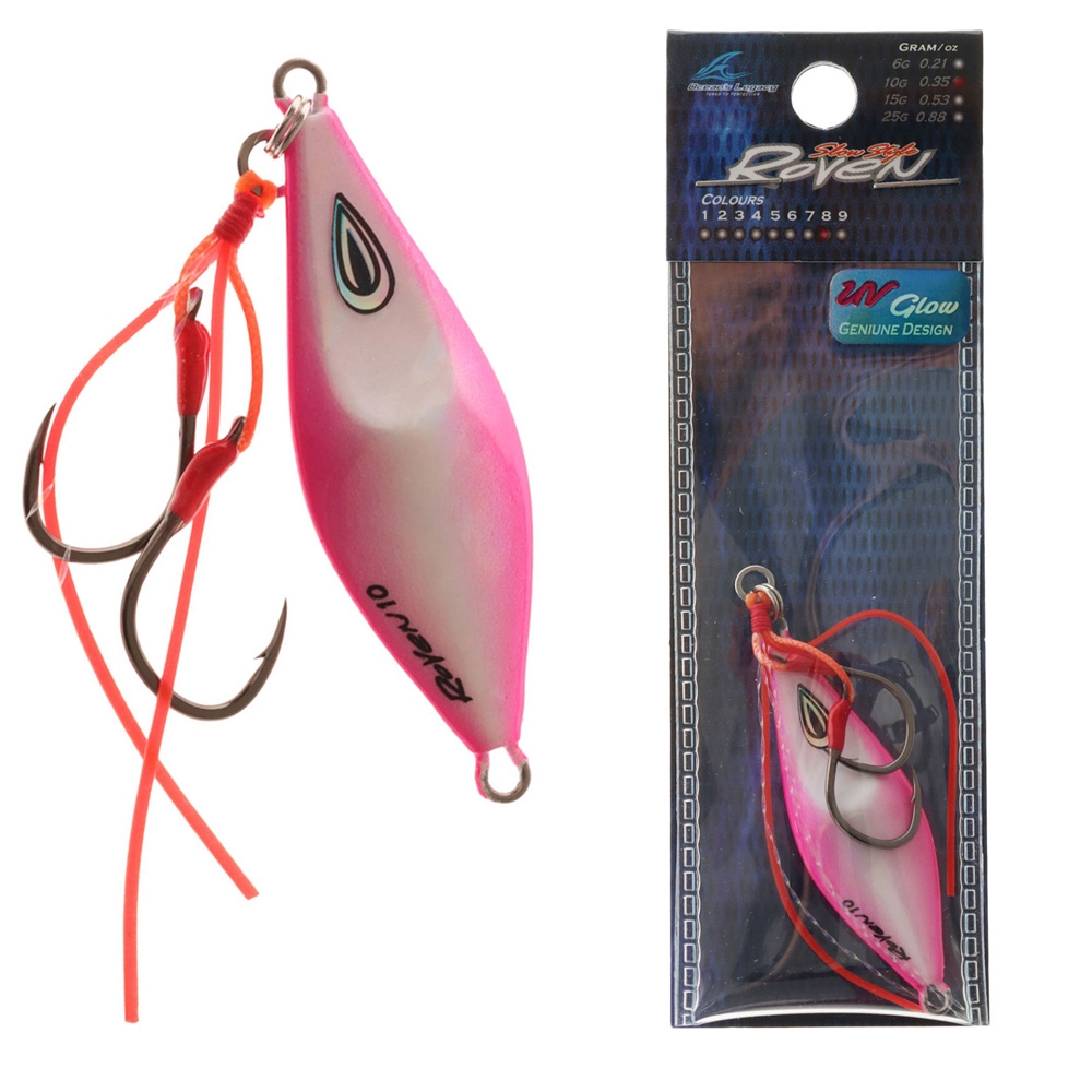 Ocean's Legacy Roven Micro Jig 10g Rigged Hot Pink Glow