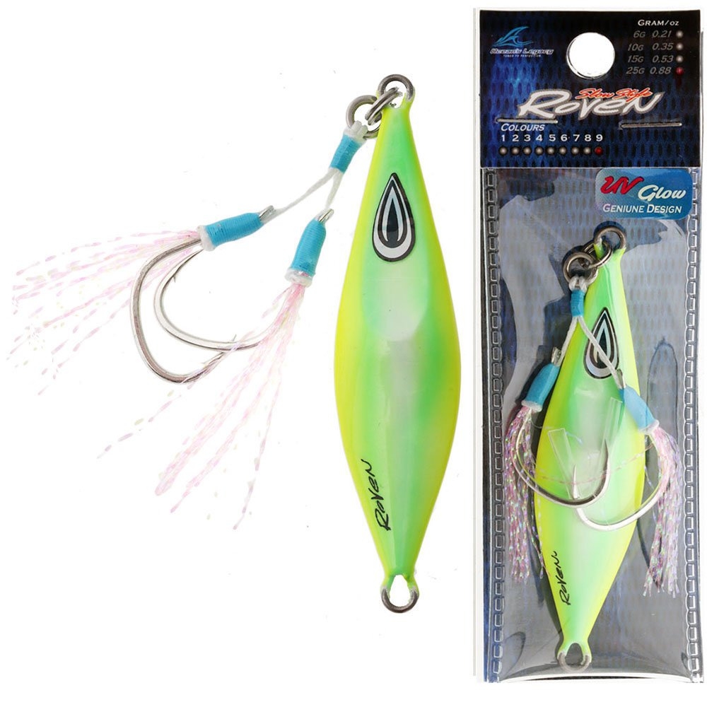 Ocean's Legacy Roven Micro Jig 15g Rigged Lime Green Glow