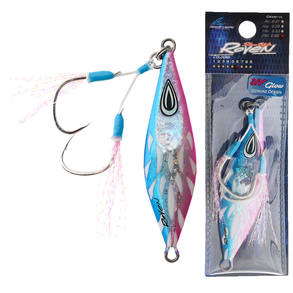 Ocean's Legacy Roven Micro Jig 25g Rigged Blue Pink Silver
