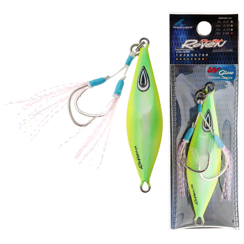Ocean's Legacy Roven Micro Jig 25g Rigged Lime Green Glow