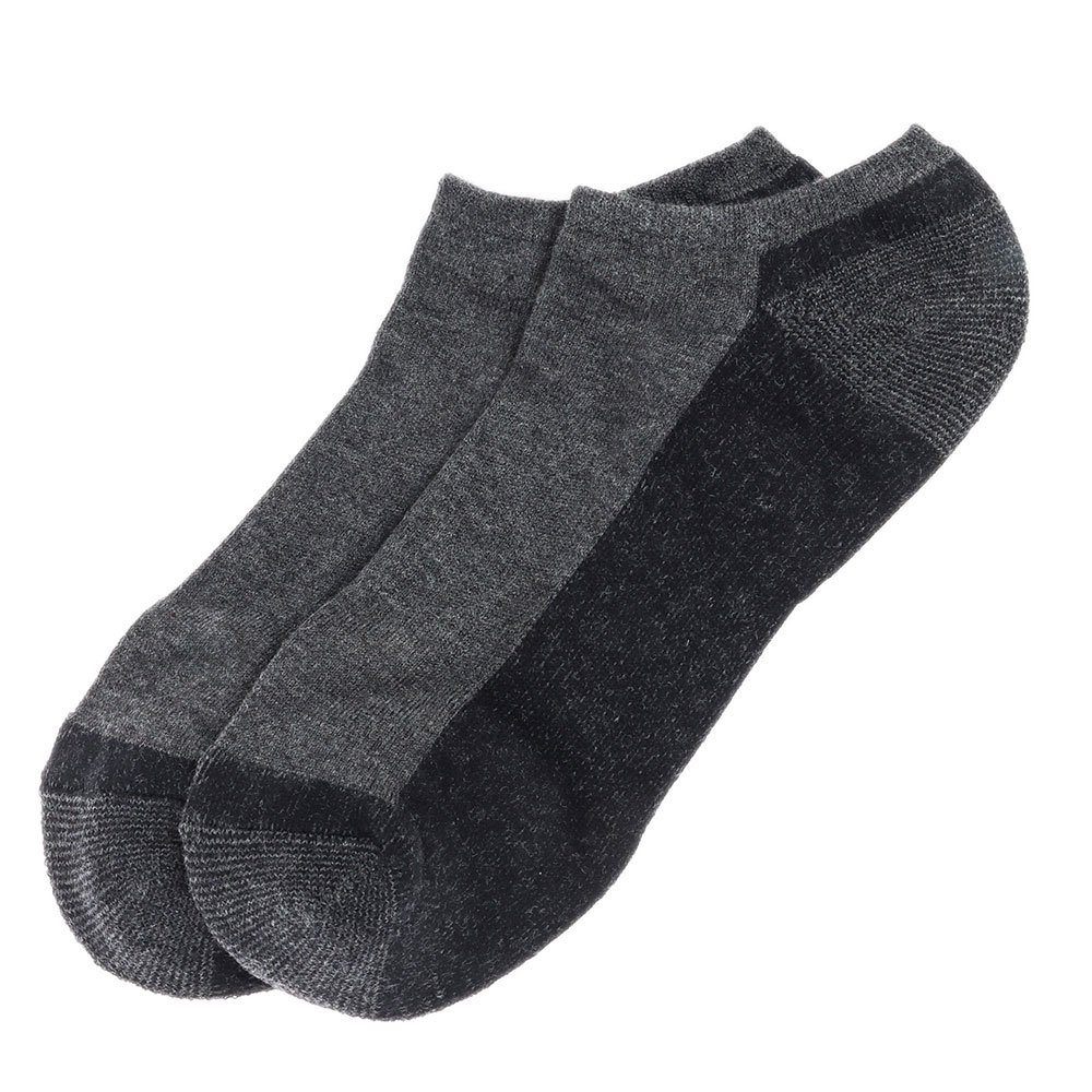 Black Shag Merino Ankle Socks Grey/Black US6-US10