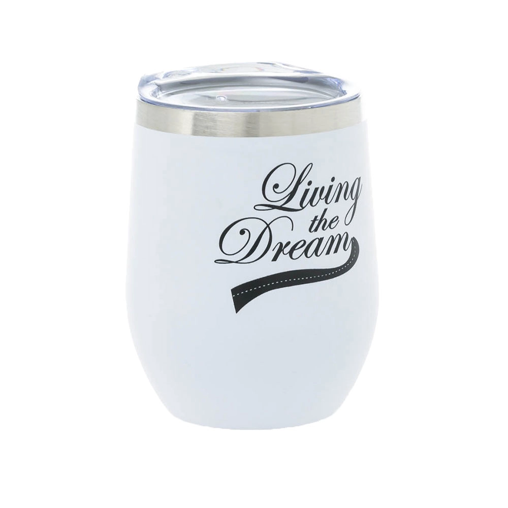 Living The Dream Insulated Wine Travel Mug 340ml White Living The Dream Insulated Wine Travel Mug 340ml White
