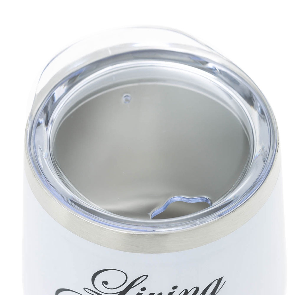 Living The Dream Insulated Wine Travel Mug 340ml White