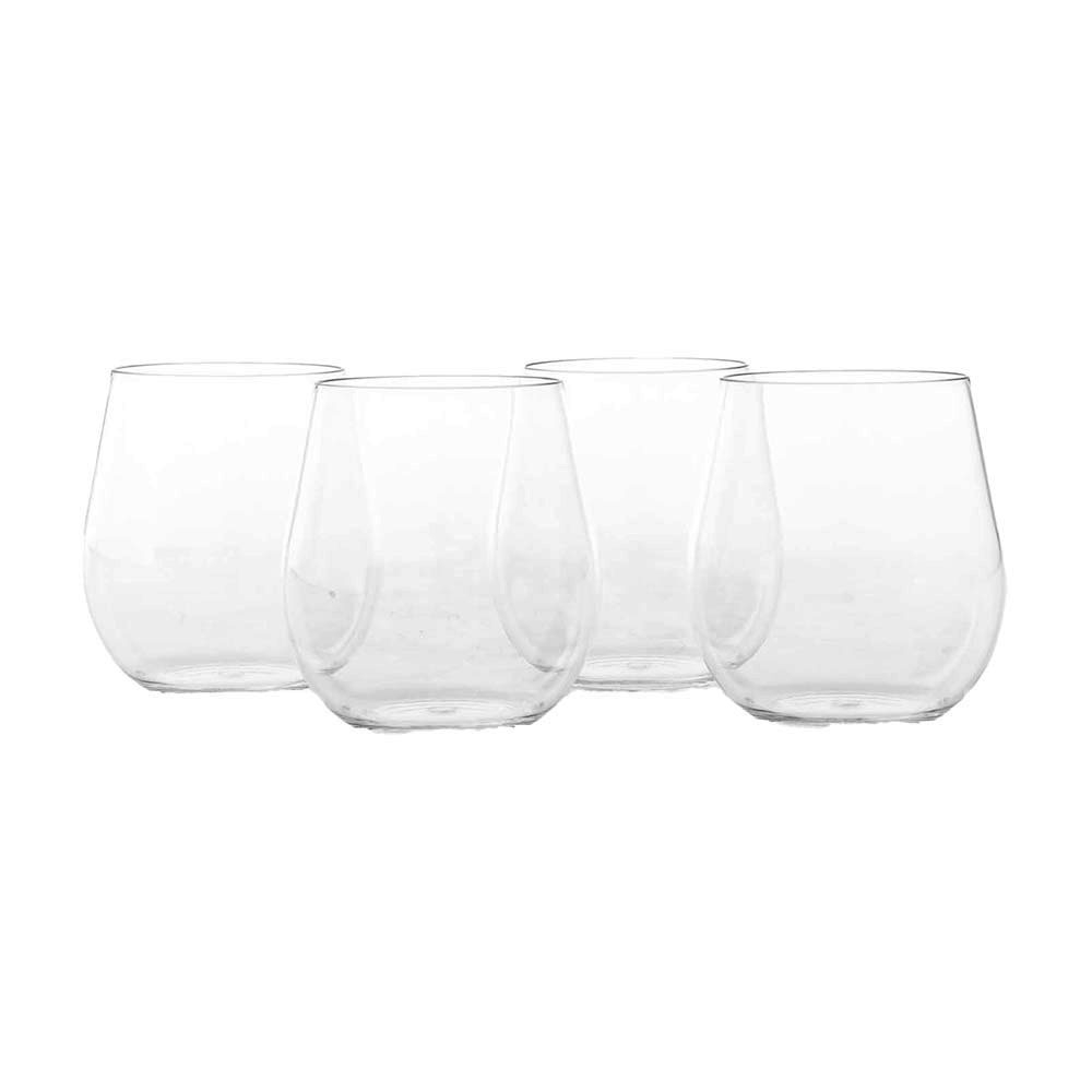 Tritan Shatterproof Stemless Wine Glass 16oz 4 Pack
