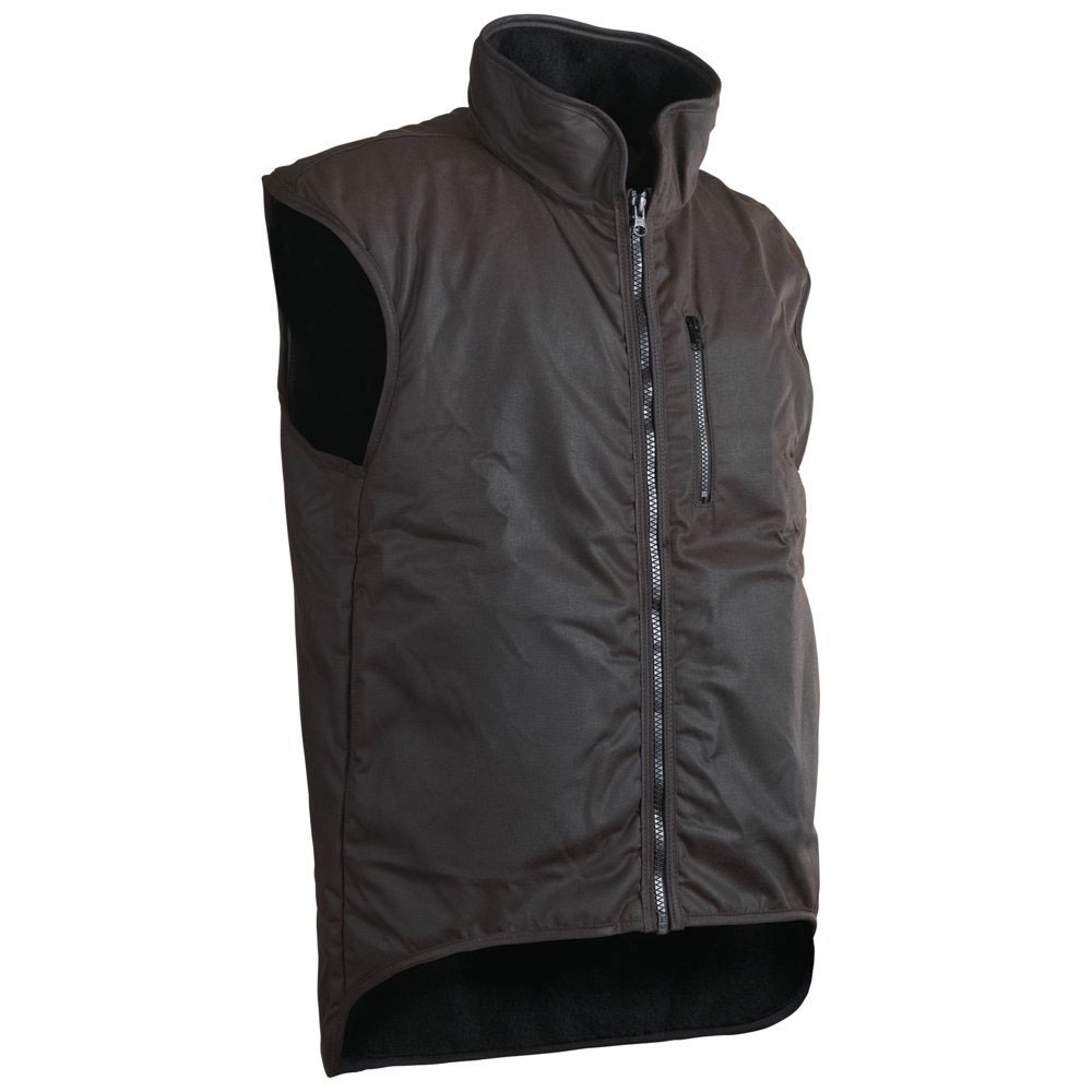 Styx Mill Classic Oilskin Fur Lined Vest Brown XL