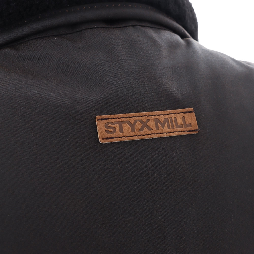 Styx Mill Classic Oilskin Fur Lined Vest Brown XL