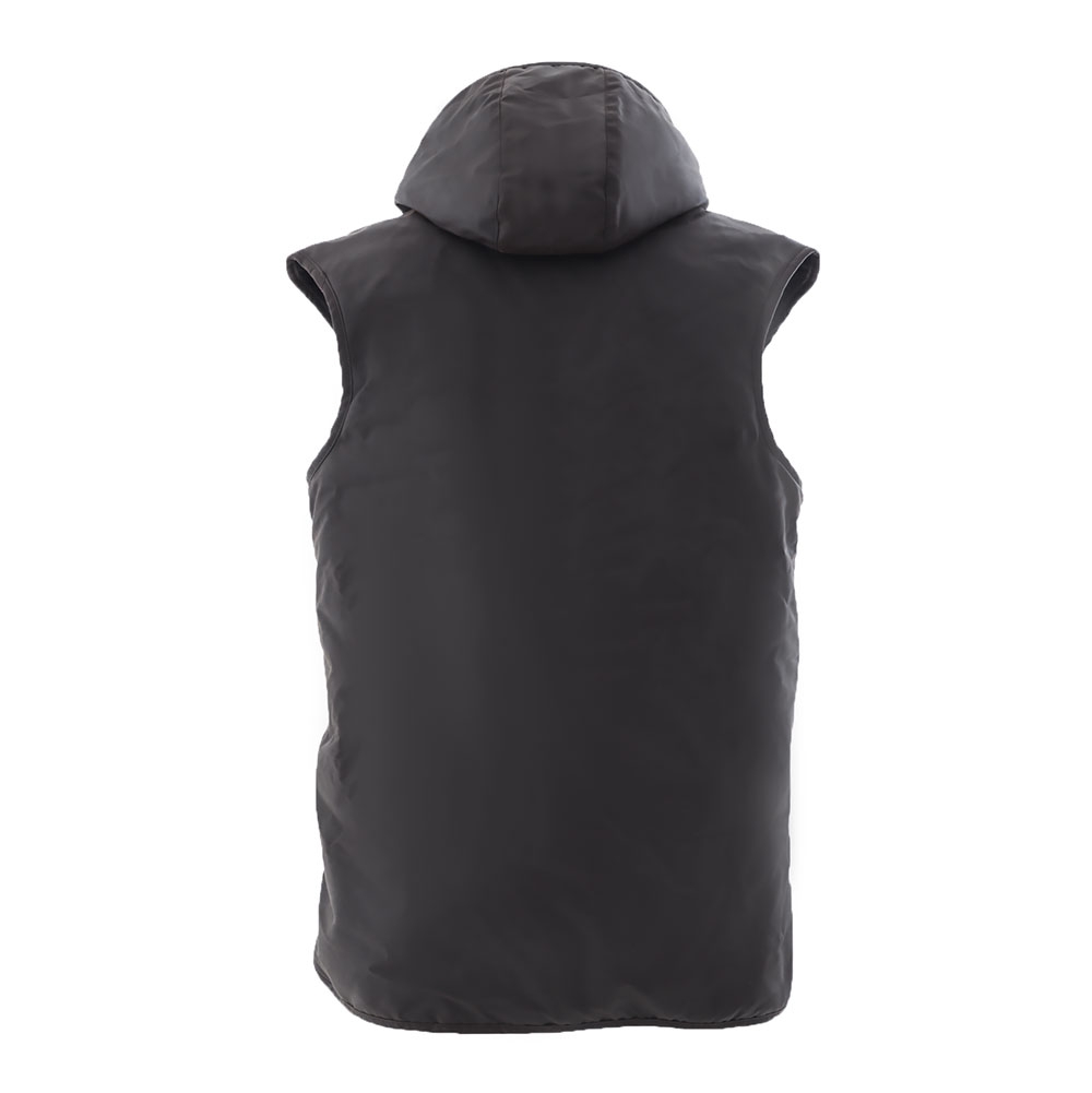 Styx Mill Oilskin Fur Lined Hoodie Vest Brown Large