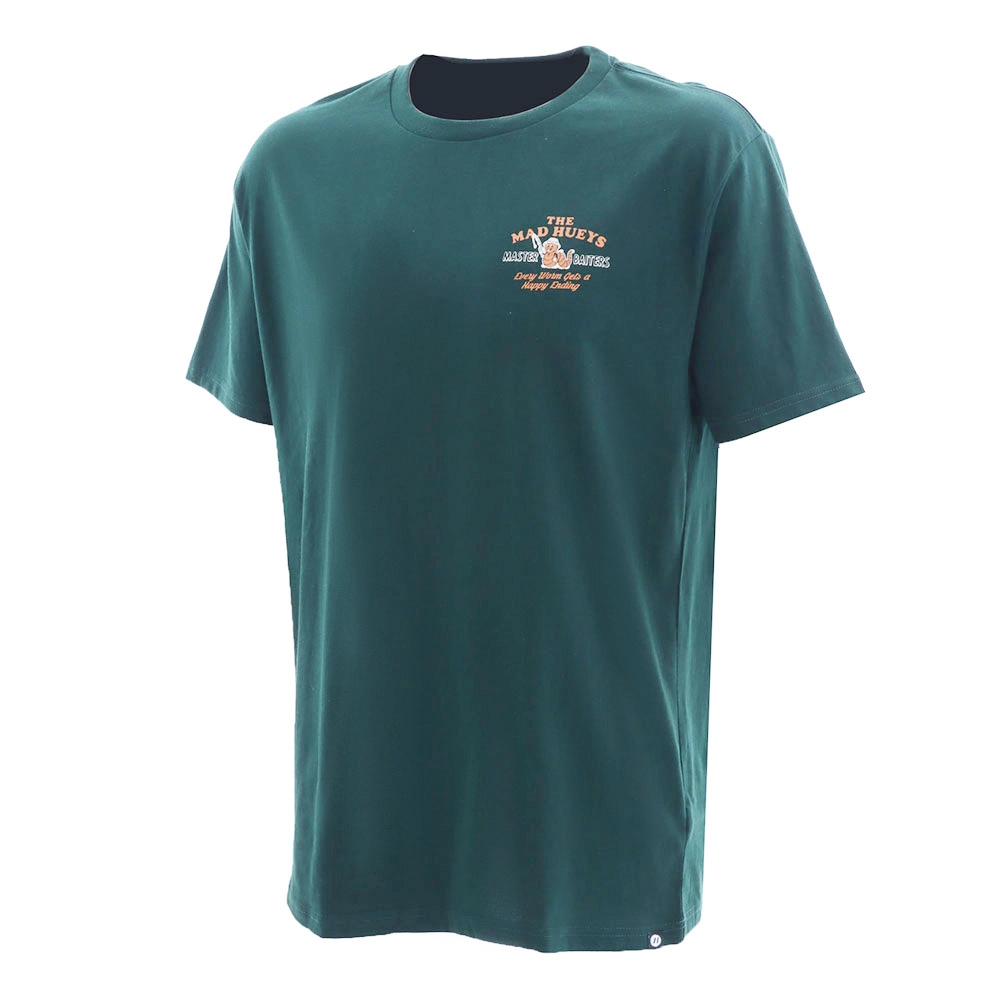 The Mad Hueys Happy Worm T-Shirt Pine Green S The Mad Hueys Happy Worm T-Shirt Pine Green S