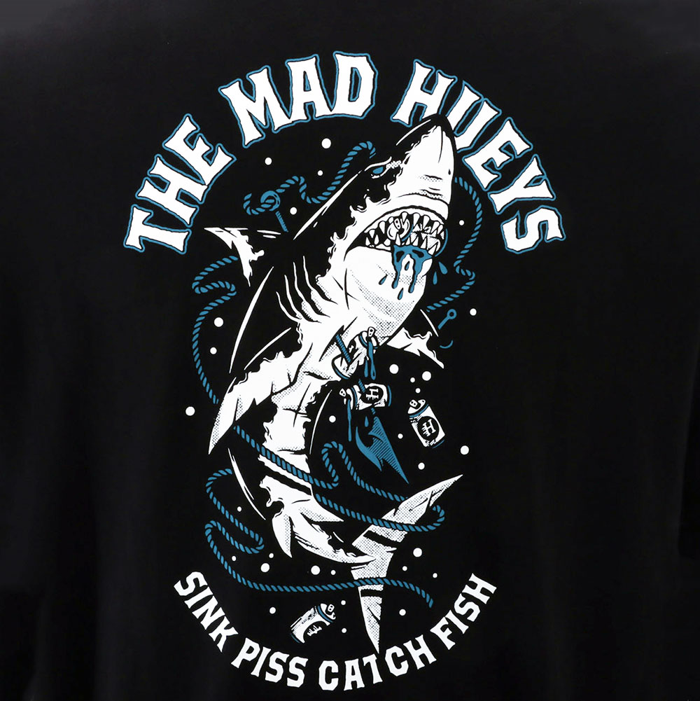 The Mad Hueys Skewered Shark T-Shirt Black Medium