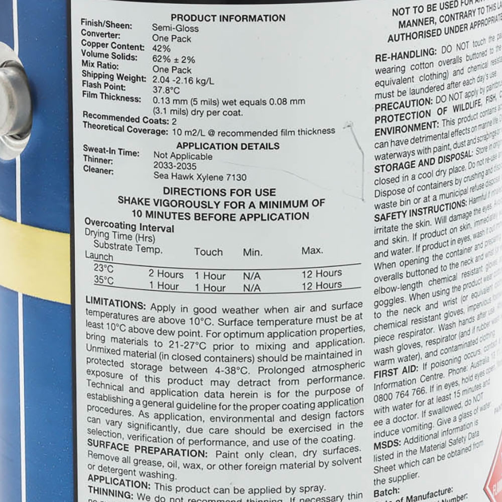 Sea Hawk Biocop TF Antifouling Paint Black 1 Gallon