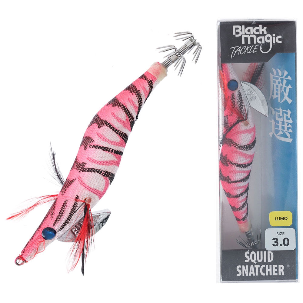 Black Magic Squid Snatcher Squid Jig Lumo Size 3 Pink Glow