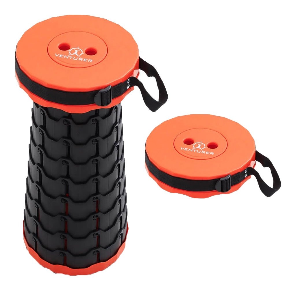 Venturer Portable Collapsible Camping Stool Orange/Black