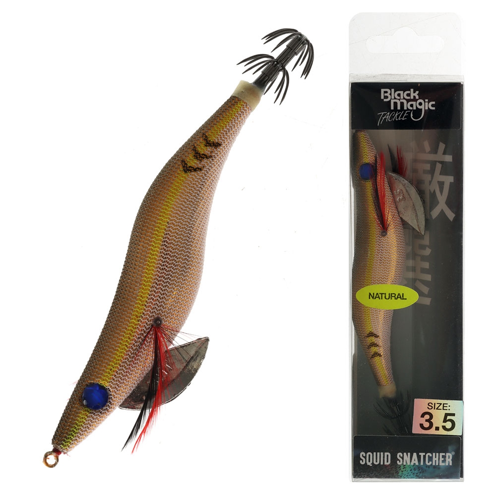 Black Magic Squid Snatcher Squid Jig Natural Size 3.5 Yakka