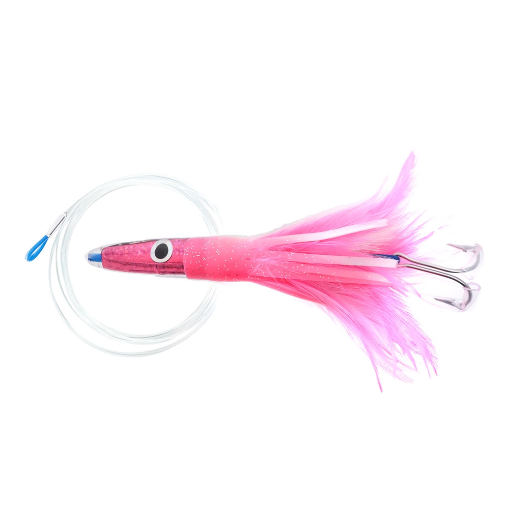 H2O Pro Ahi Feather Skippy Lure 120mm Rigged Pink/White