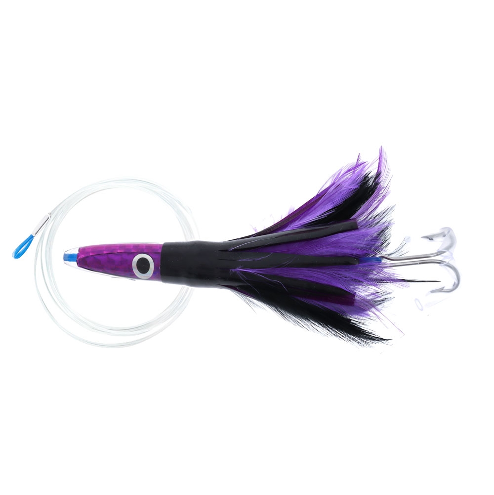 H2O Pro Ahi Feather Skippy Lure 120mm Rigged Purple/Black