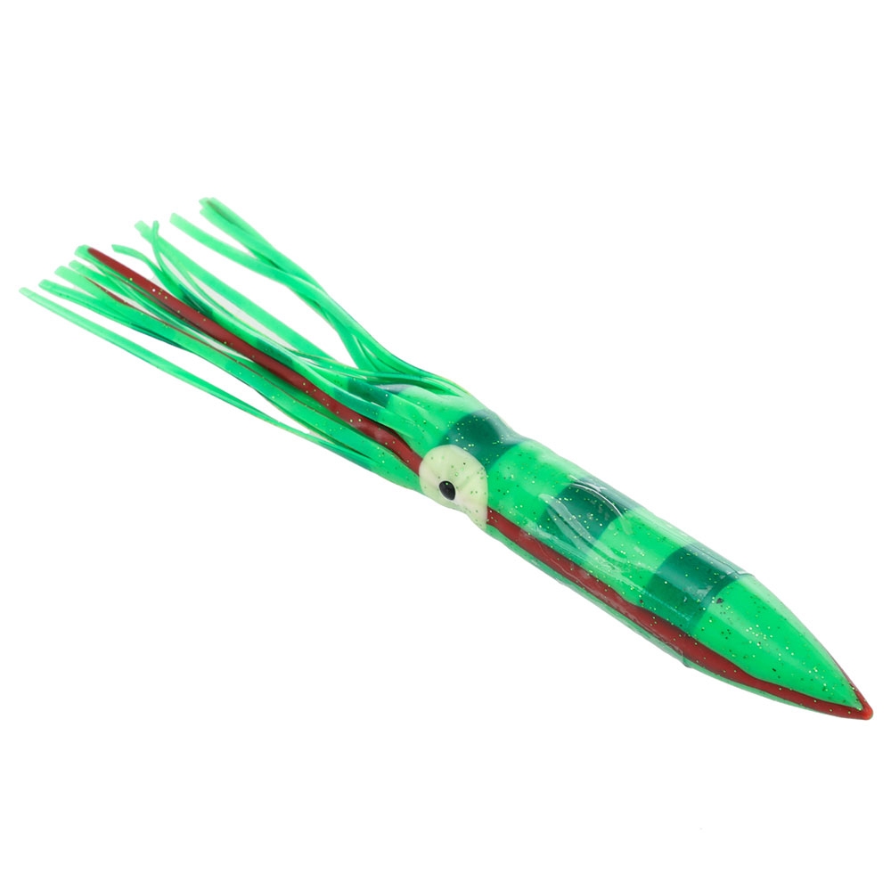 H2O Pro Bulb Squid Teaser 9in Green Lumo/Red Stripe