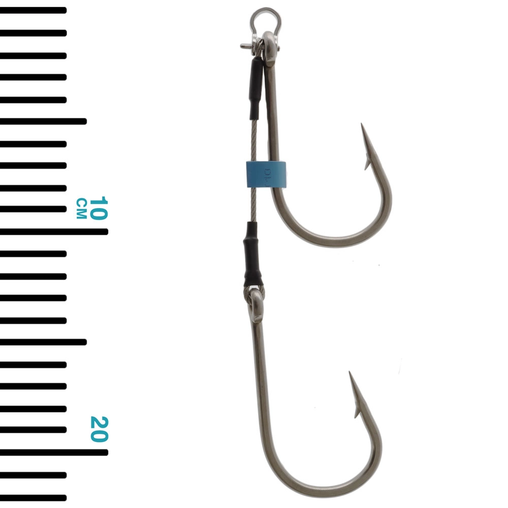 Black Magic Twin Hook Shackle Rig for Game Lures - Closed Gape Black Magic Twin Hook Shackle Rig for Game Lures - Closed Gape