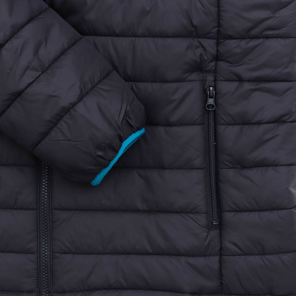 Black Shag Padded Puffer Jacket