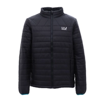 Black Shag Padded Puffer Jacket Thumbnail Black Shag Padded Puffer Jacket