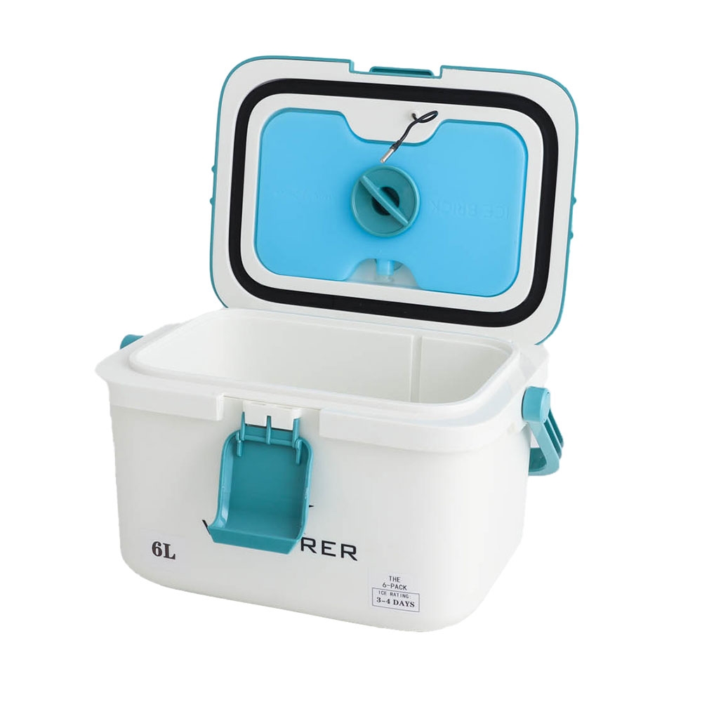 Venturer 6-Pack Premium Chilly Bin Cooler with Ice Pack and Thermometer 6L White/Green