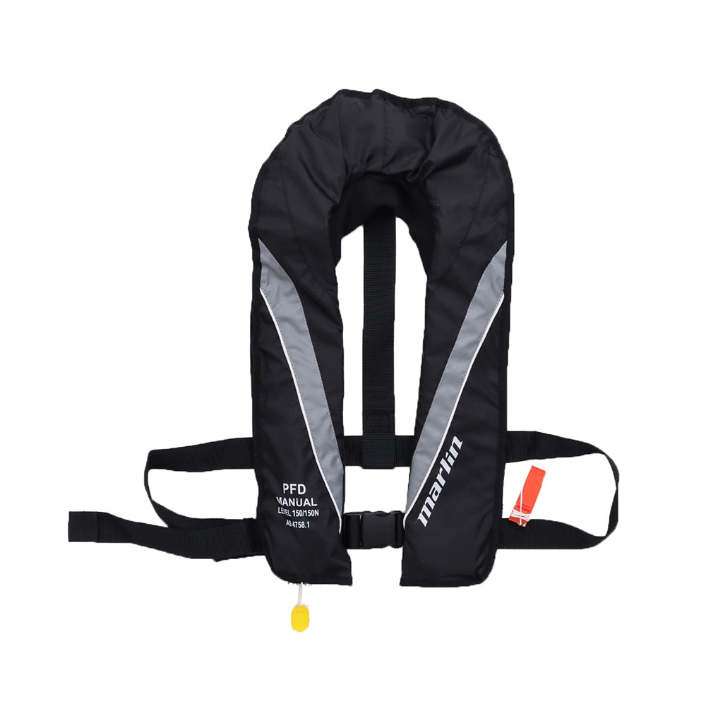 Marlin Explorer Level 150 Manual Inflatable PFD Life Jacket Adult Black