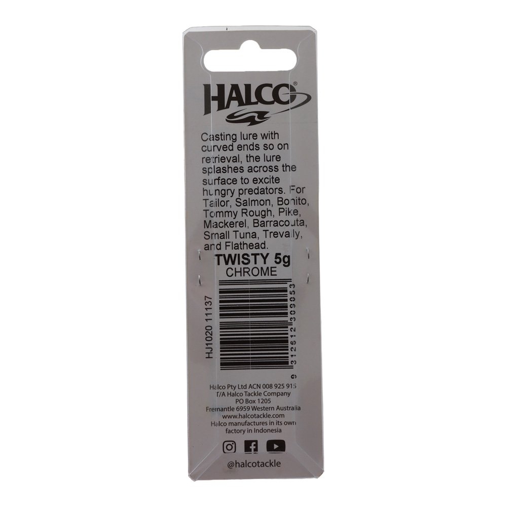 Halco Twisty Metal Lure Chrome