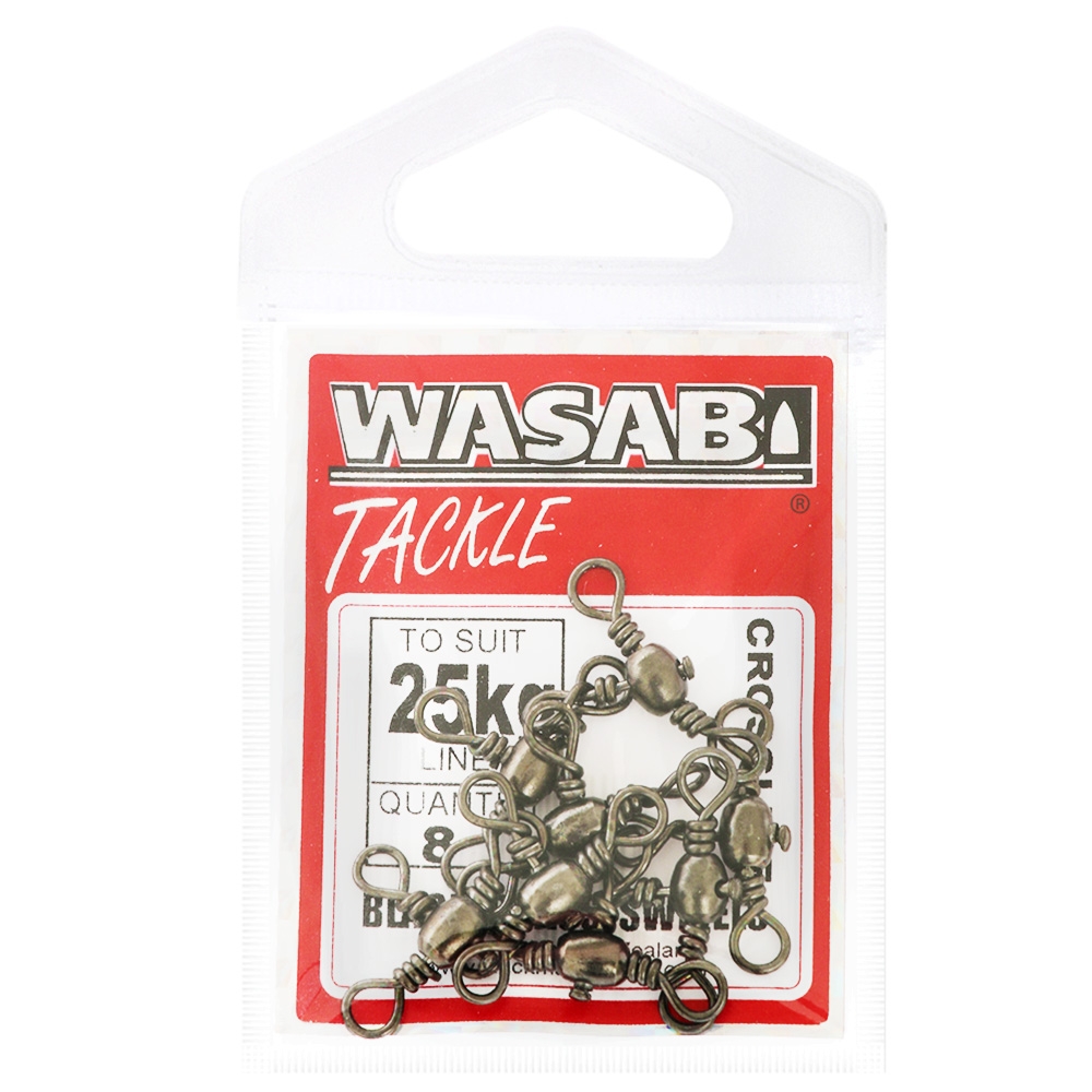 Wasabi Tackle Crossline Swivel Pack 25kg Qty 8