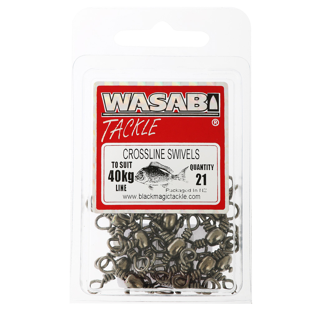 Wasabi Tackle Crossline Swivel Pack 40kg Qty 21