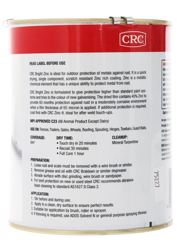 CRC Bright Zinc Galvanic Rust Protection 1L