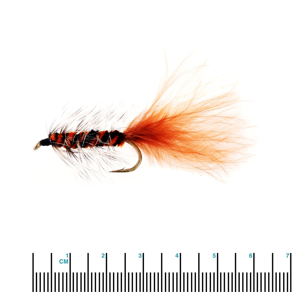 Black Magic Woolly Bugger Trout Fly Brown Size B04 5.5cm