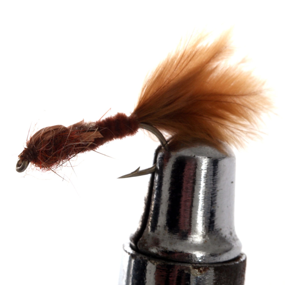 Black Magic Damsel Nymph Vinyl Rib Trout Fly Brown B12 2.5cm