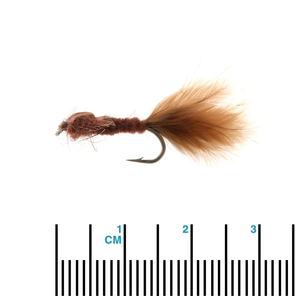 Black Magic Damsel Nymph Vinyl Rib Trout Fly Brown B12 2.5cm