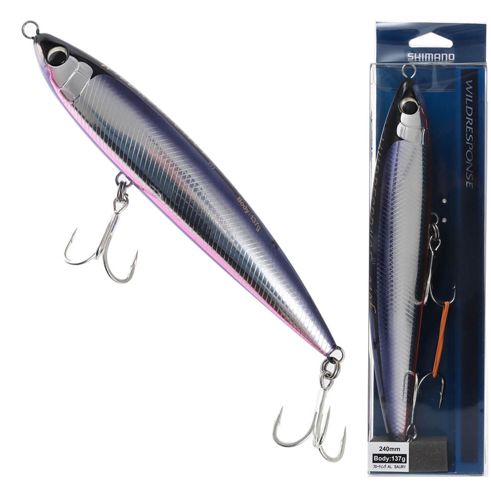 Shimano Ocea Wild Response Floating Stickbait 240mm 137g UV Alu Saury
