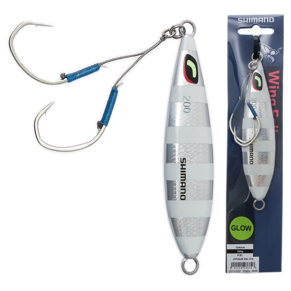 Shimano Ocea Wing Fall Slow Pitch Jig Keimura 200g Silver Lumo