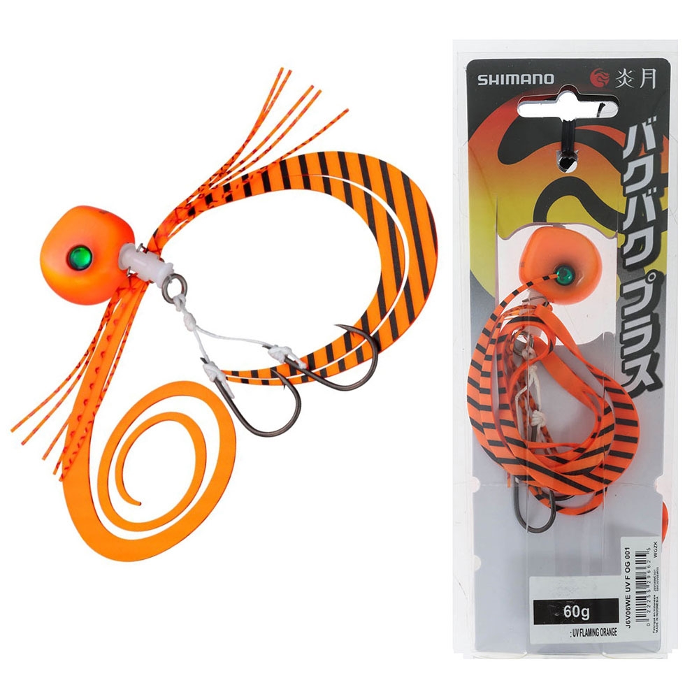 Shimano Tiger Baku Baku Plus Slider Jig 60g Flaming Orange UV
