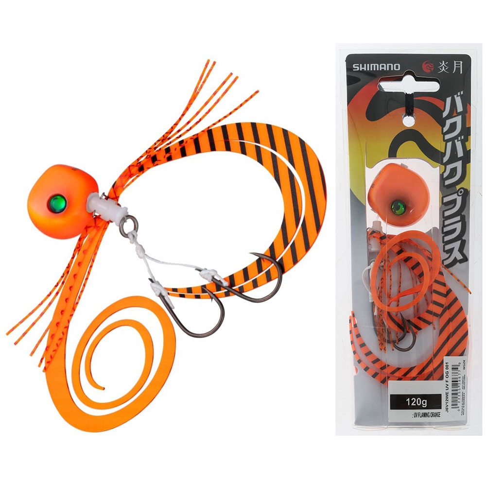 Shimano Tiger Baku Baku Plus Slider Jig 120g Flaming Orange UV