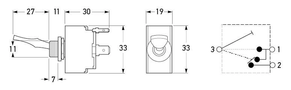 Hella Marine Toggle Switch Off-On-On Headlamp Hella Marine Toggle Switch Off-On-On Headlamp