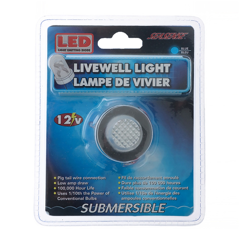 SeaSense Crystal LED Waterproof Livewell Light Blue 13.8V