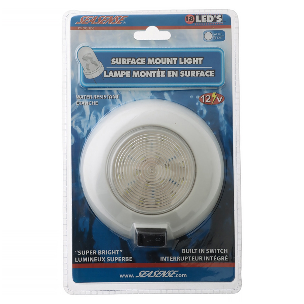 SeaSense 18 LED Accent Light with Switch Surface Mount White 12V