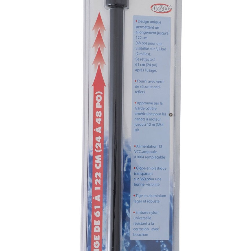 SeaSense Telescopic All-Round Light Black with Black Nylon Base 66-122cm