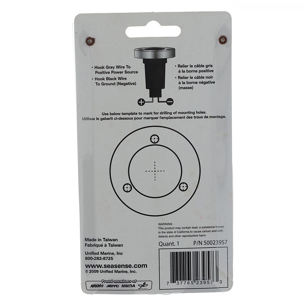 SeaSense Round Stern Light Base Chrome with Locking Collar