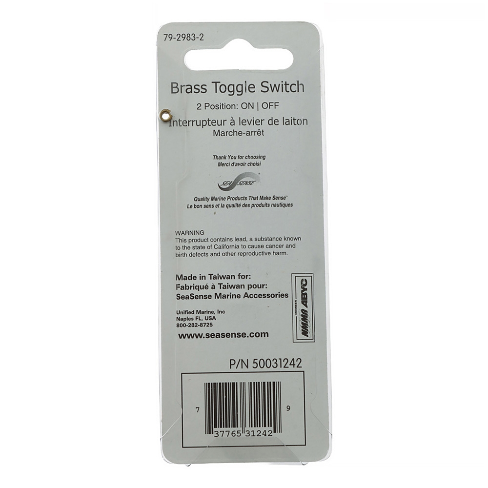 SeaSense ON/OFF Brass Toggle Switch