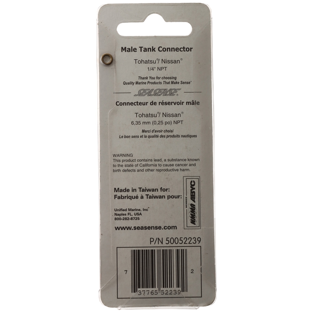 SeaSense Fuel Tank Connector Tohatsu/Nissan Male 1/4in NPT